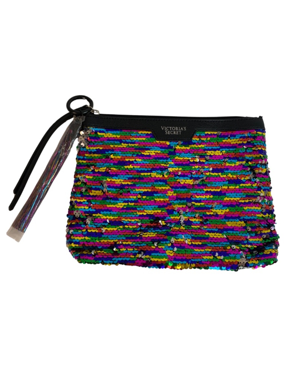 Victoria's Secret Multi-Colored Sequin Makeup Bag Clutch Tassel Maximalist Y2K